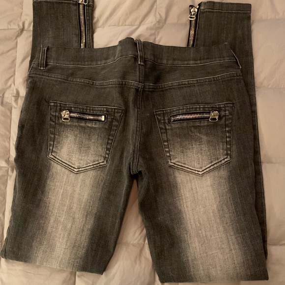 Balmain Gray Cotton Blend Jeans - Picture 6 of 14